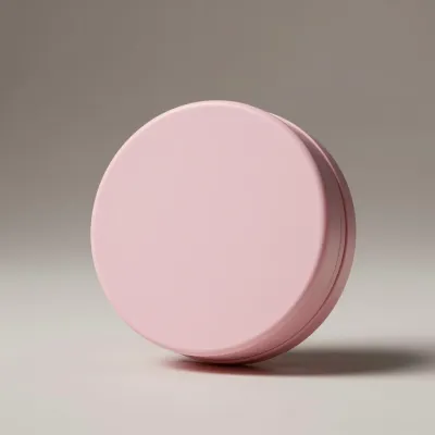 Pastel Pink Compact Case Tilted - Cosmetics - AI generated image