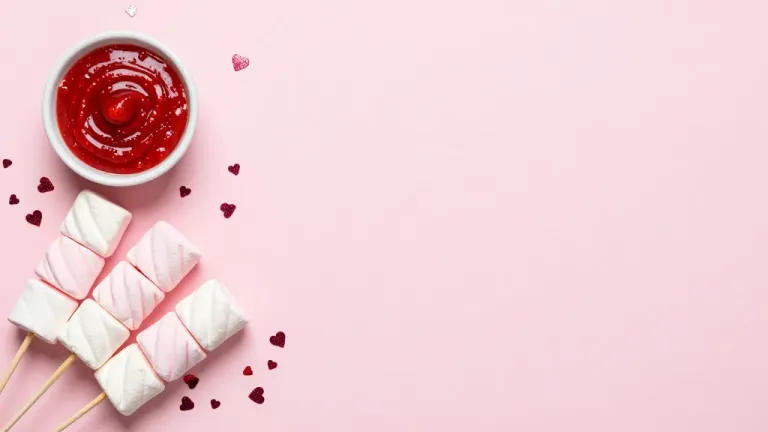 Marshmallow Skewers with Red Dip - Food - AI generated image