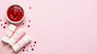 Marshmallow Skewers with Red Dip - Food - AI generated image