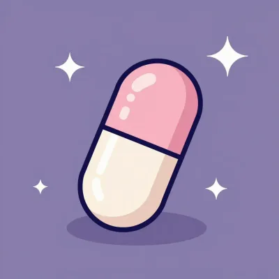 Glossy Pink and White Capsule on Lavender Background - Capsule - AI generated image