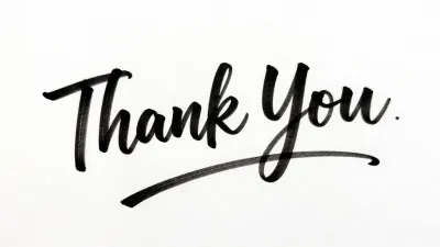 Cursive 'Thank You' on Glossy Paper - Typography - AI generated image