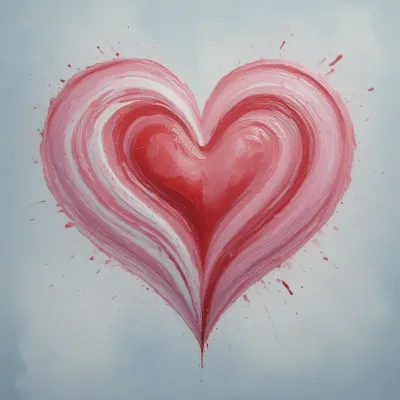 Bold Red Heart Swirling Paint - Art - AI generated image