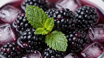 Blackberries and Mint Crushed with Ice - Food - AI generated image