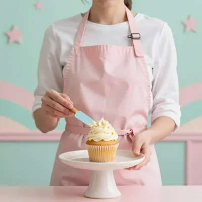 Baker Applying Frosting to Cupcake - Baking - AI generated image