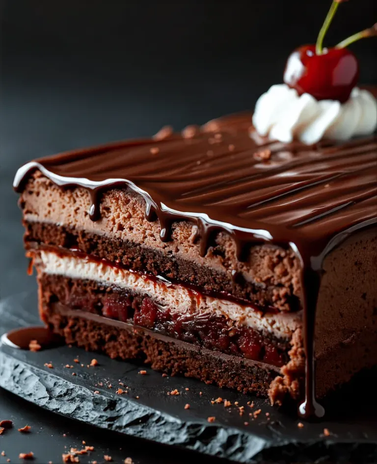 Chocolate Cake with Dripping Ganache - Food - AI generated image