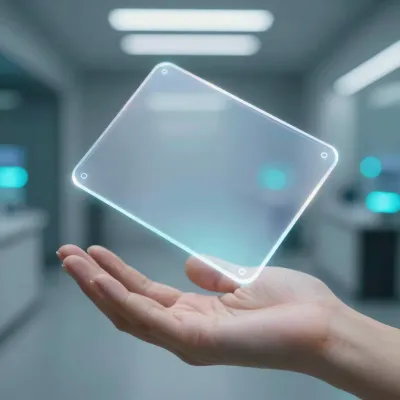 Translucent Hologram Projection on Palm - Technology - AI generated image