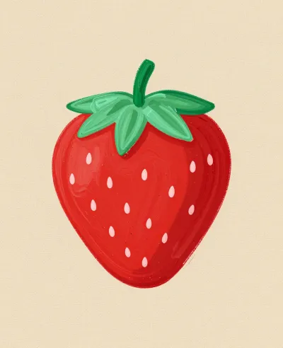 Ripe Strawberry with Glossy Surface - Food - AI generated image