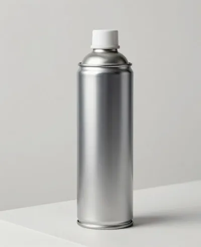 Aluminum Spray Can on White Surface - Product - AI generated image