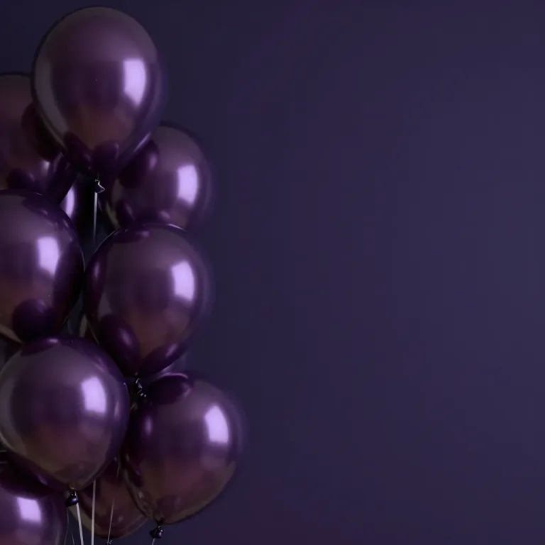 Royal Velvet Purple Balloons Clustered in Soft Light - Event - AI generated image
