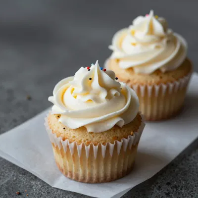 Mini Cupcakes with Cream Cheese Frosting - Food - AI generated image