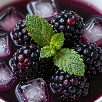 Blackberries and Mint Leaves Crushed with Ice - Food - AI generated image
