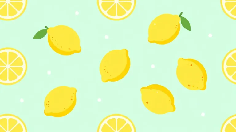Lemon Slices Tossed Mint Green Background - Food - AI generated image