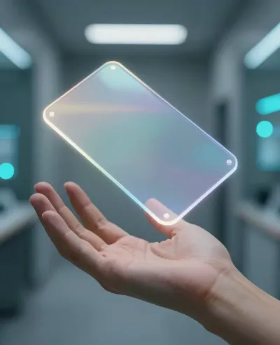 Futuristic Device Projection on Palm - Technology - AI generated image