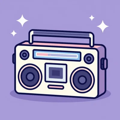 Retro Boombox Speaker Gleaming in Soft Light - Electronics - AI generated image