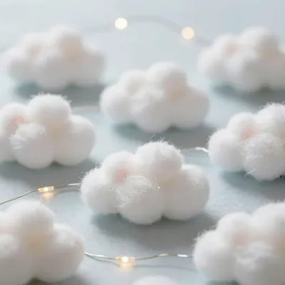 Cotton Cloud Shapes Softly Lit - Furniture - AI generated image