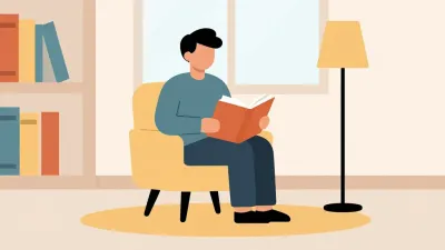 Man Reading in Plush Armchair - People - AI generated image
