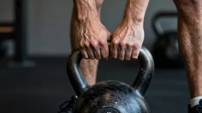 Calloused Hands Grip Kettlebell Handle - Fitness - AI generated image