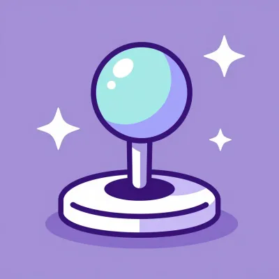 Teal Sphere Arcade Joystick with Stars - Arcade - AI generated image