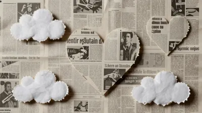 Torn Newspaper Collage Abstract Art - Art - AI generated image