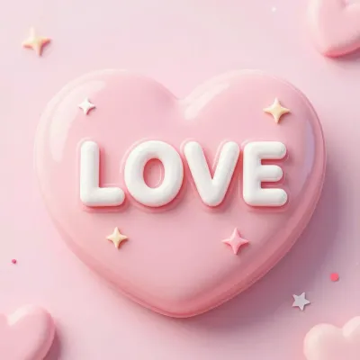 Pastel Pink Heart-Shaped Candy Box with Embossed Love - Food - AI generated image