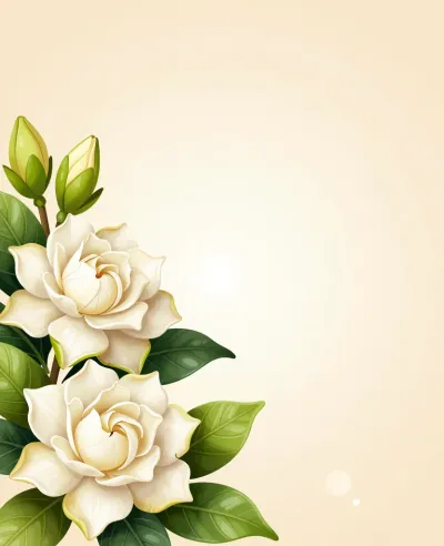 Creamy Gardenia Corner Bloom - Flowers - AI generated image