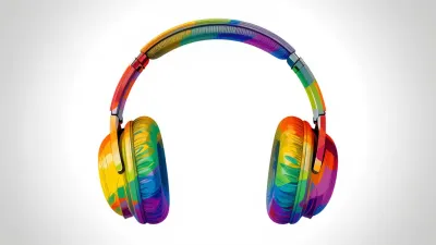 Color-Wave Headphones Glossy Plastic - Electronics - AI generated image