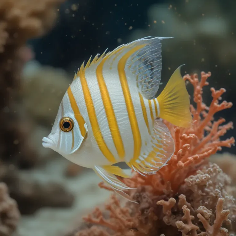 Glass Butterflyfish Among Coral - Marine Life - AI generated image