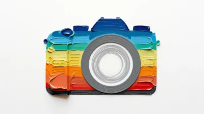 Painted Camera with Soft Shadows - Art - AI generated image