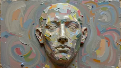 Impasto Portrait of a Face Abstracted - Art - AI generated image