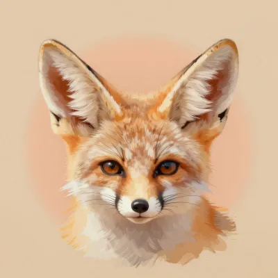 Fennec Fox Face Close-Up Soft Fur - Wildlife - AI generated image
