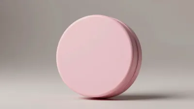Pink Compact Case Softly Lit Minimalist - Cosmetics - AI generated image
