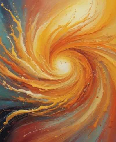 Swirling Paint Whirlpool Depth - Abstract - AI generated image