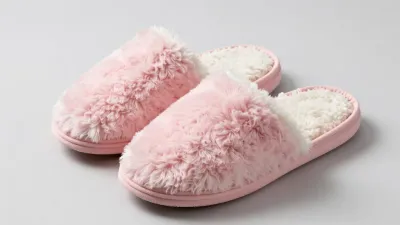Cozy Heart Slippers Softly Lit - Footwear - AI generated image