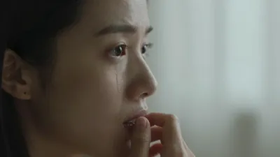 Crying Woman with Tears and Soft Light - Portrait - AI generated image