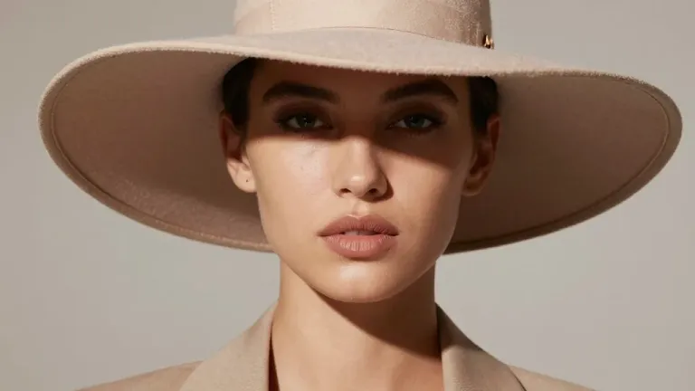 Person Wearing Wide-Brimmed Hat in Soft Light - Fashion - AI generated image