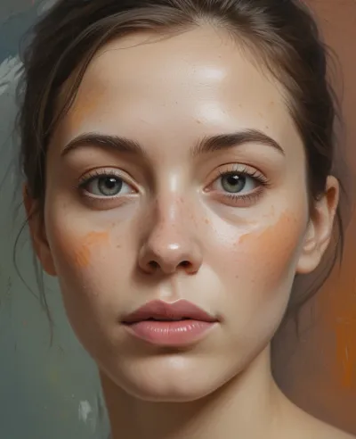 Impasto Portrait with Freckles - Portrait - AI generated image