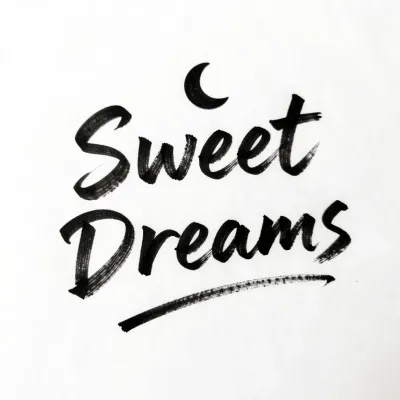 Brushstroke Sweet Dreams Black Ink - Typography - AI generated image