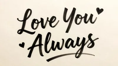 Handwritten 'Love You' with Heart - Love - AI generated image