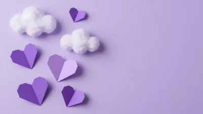 Paper Hearts and Cotton Clouds in Lavender Mist - Still Life - AI generated image