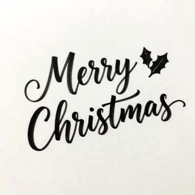 Merry Christmas Script on Glossy Paper - Typography - AI generated image