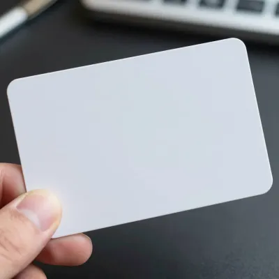 Hand Holding White Card with Smooth Surface - Objects - AI generated image