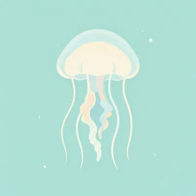 Translucent Jellyfish Drifting in Teal Water - Marine Life - AI generated image
