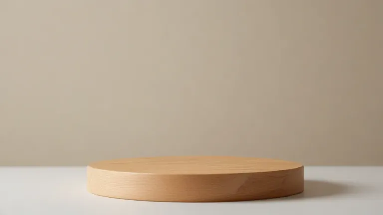 Round Wooden Platform Clean Minimalist - Minimalism - AI generated image