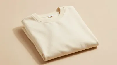 Folded Cream Crewneck Sweater Softly Lit - Fashion - AI generated image