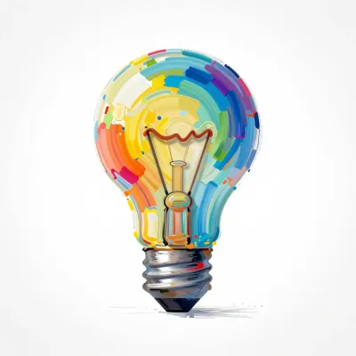 Abstract Lightbulb Brushstrokes Radiant Glow - Art - AI generated image