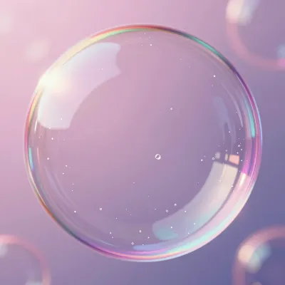 Soap Bubble Close-Up Reflecting Light - Background - AI generated image