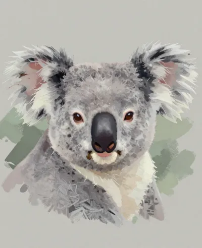 Koala Calmly Gazing with Soft Fur - Wildlife - AI generated image