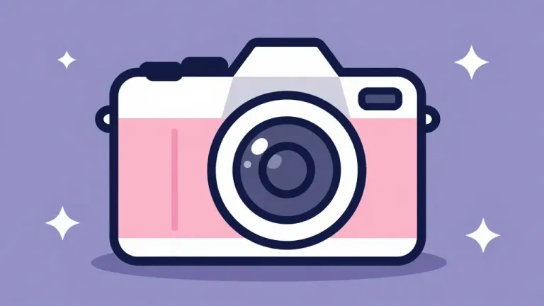 Retro Camera Gleaming in Soft Light - Camera - AI generated image