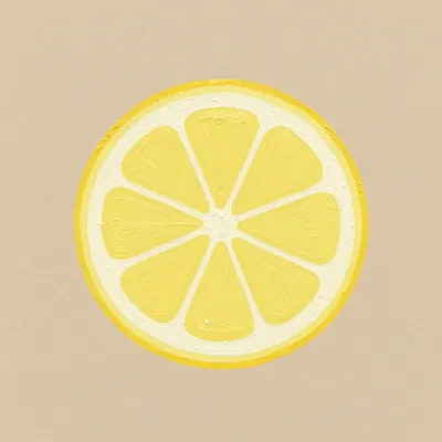 Lemon Slice Cut in Half with Segments - Food - AI generated image