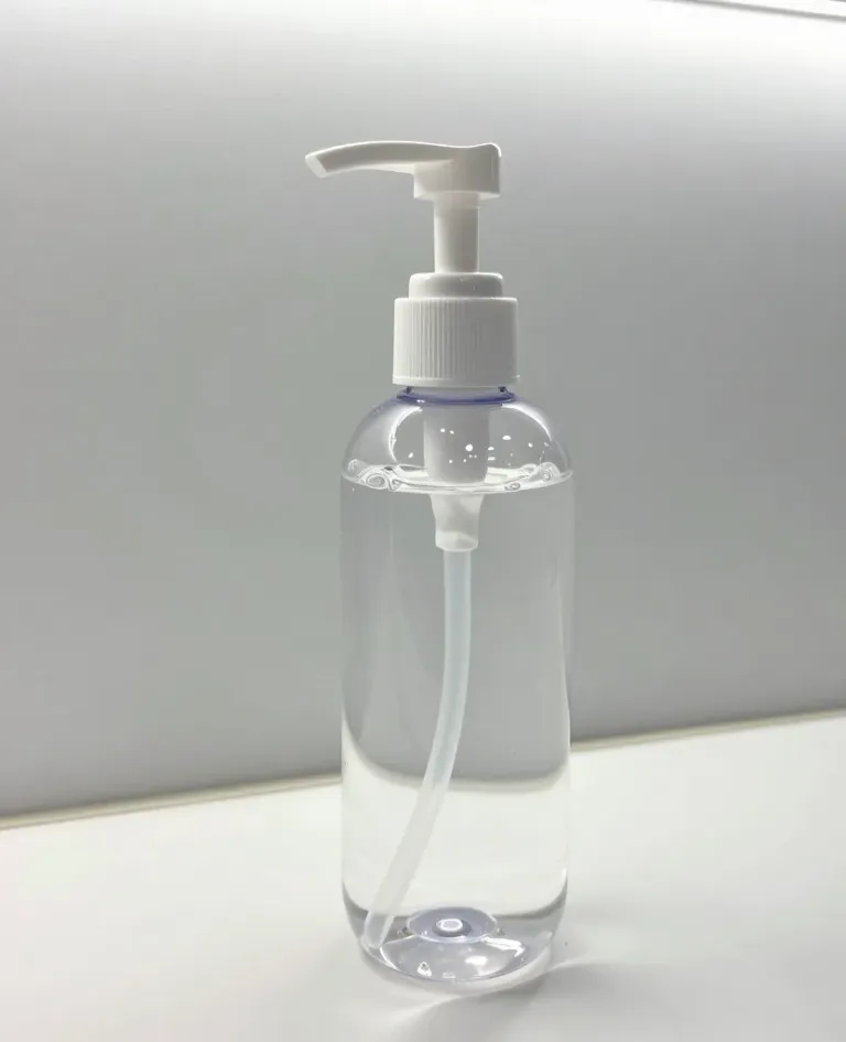 Clear Shampoo Bottle with White Pump - Beverage - AI generated image